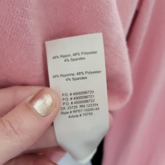 Wilfred Free Women's Medium Baby Pink Long Sleeve Shirt Knot Front Soft Crop - Picture 7 of 7